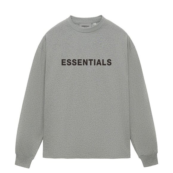 ESSENTIALS 3D Silicone Lettering Long Sleeve T-Shirt - Picture 1 of 1
